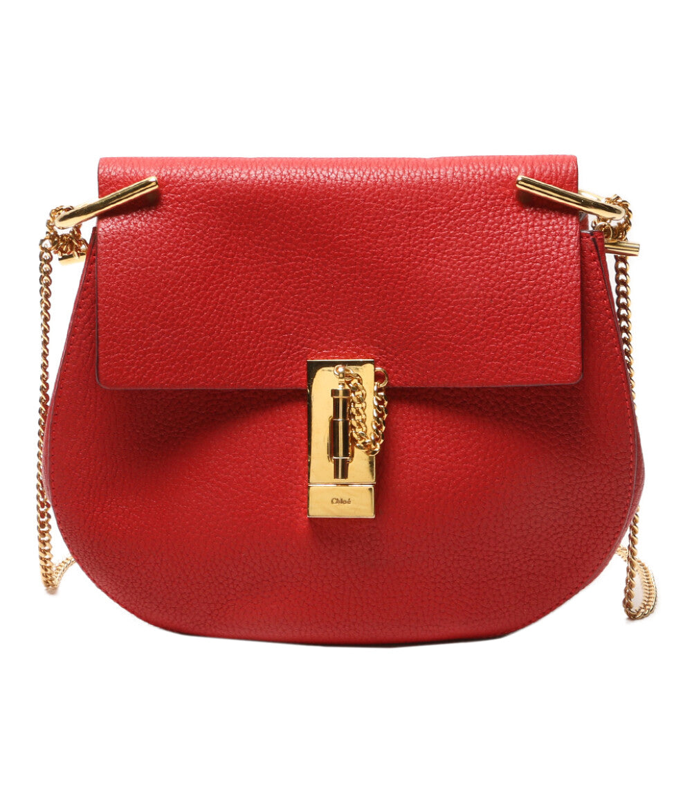 Chloe ショルダーバッグ ドリュー レッド チェーンショルダー 01-16-63-65 レディース クロエ