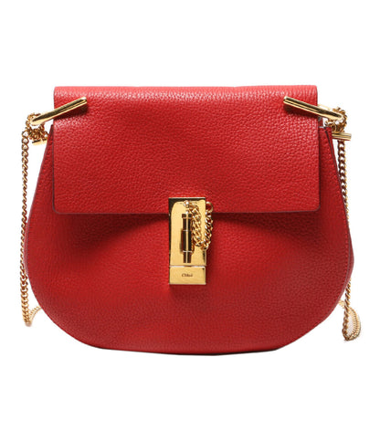Chloe ショルダーバッグ ドリュー レッド チェーンショルダー 01-16-63-65 レディース クロエ