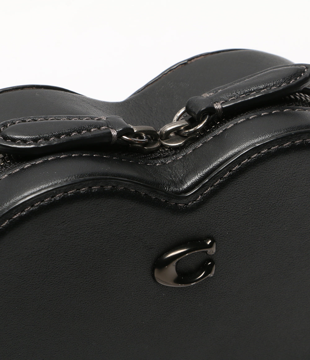 ★美品 COACH コーチ チェーンショルダーバッグ ハート型 クロスボディ 黒 COACH ハート型ショルダーバッグ ブラック