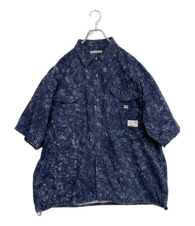 uniform experiment 半袖シャツ INDIGO PRINT S S FISHING SHIRT 25SS UE-250009 メンズ SIZE 4 ユニフォームエクスペリメント