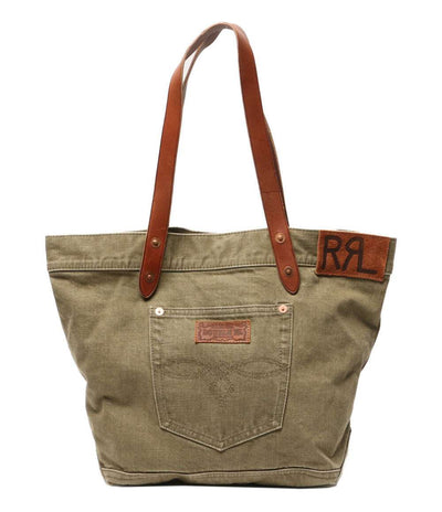 RRL RALPH LAUREN トートバッグ レザートリムツイルトート メンズ ダブルアールエル