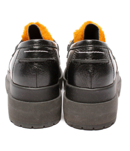 エムエムシックス 美品 エコファーレザーモカシン ローファー ブラック メゾン マルジェラ 19AW レディース SIZE 23.5 MM6