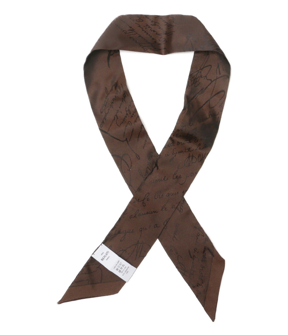 Berluti スカーフ カリグラフィー ツイリー ブラウン レディース ベルルッティ