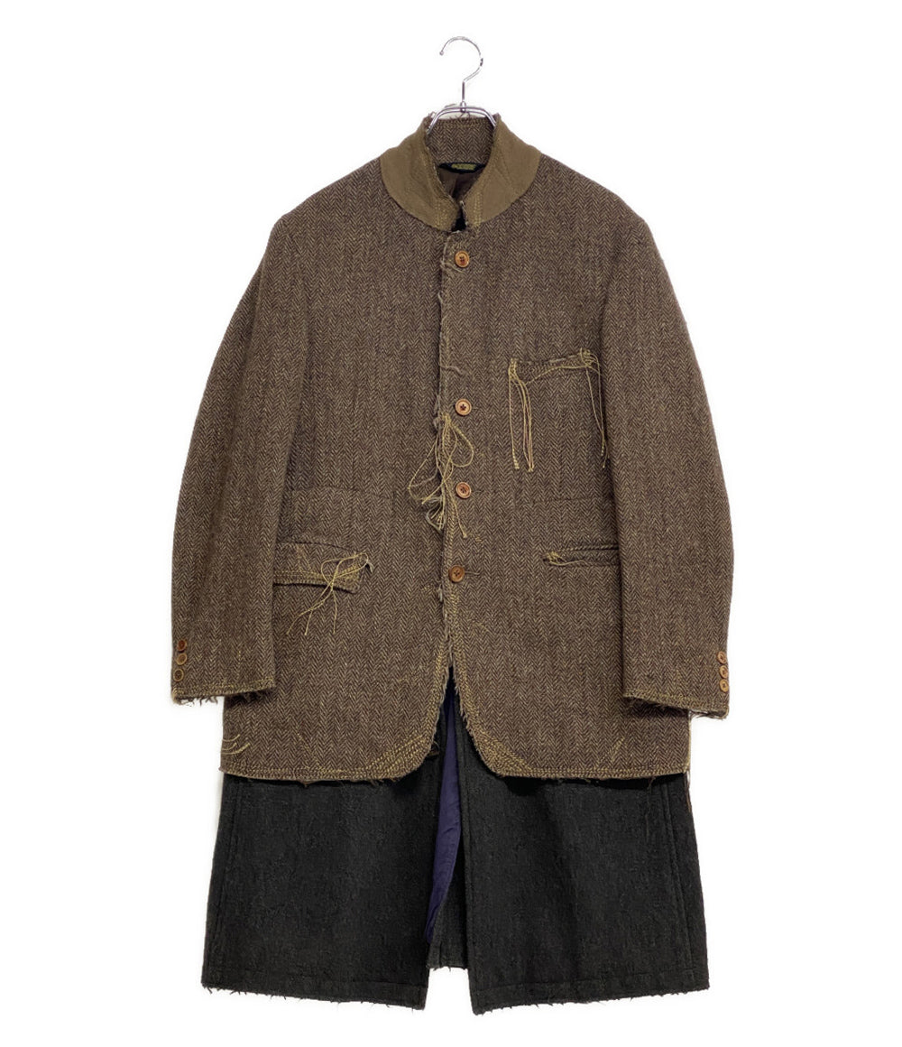 Rebuild by Needles x Harris Tweed ハリスツイード 再構築コート メンズ SIZE 2 リビルドバイニードルス