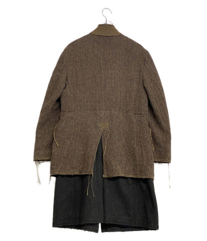 Rebuild by Needles x Harris Tweed ハリスツイード 再構築コート メンズ SIZE 2 リビルドバイニードルス