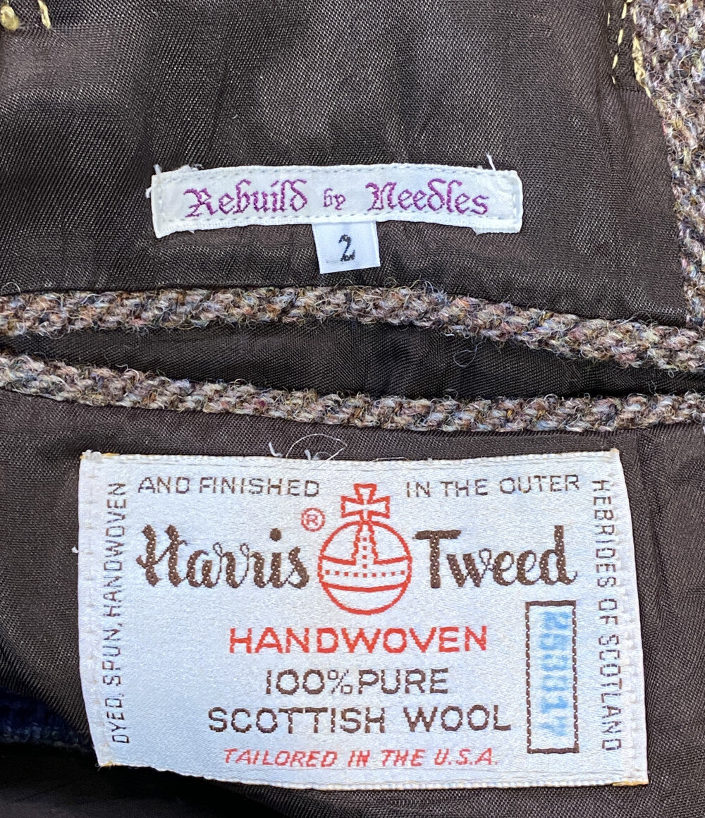 Rebuild by Needles x Harris Tweed ハリスツイード 再構築コート メンズ SIZE 2 リビルドバイニードルス