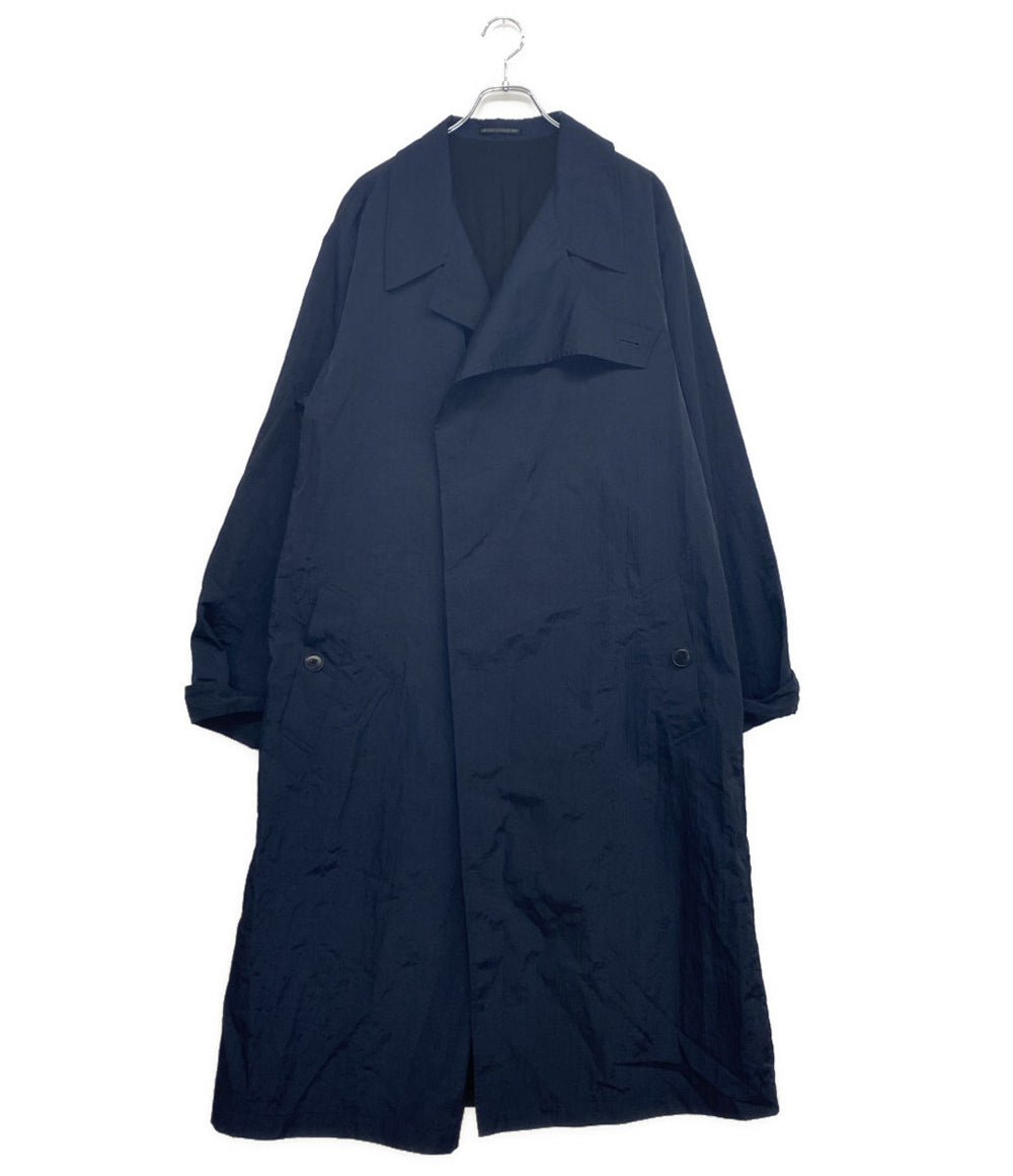 ジャケット・アウター yohjiyamamoto NYLON TWILL ASYMMETRY COAT YOHJI YAMAMOTO POUR HOMME コート NYLON TWILL NAVY ASYMMETRY COAT