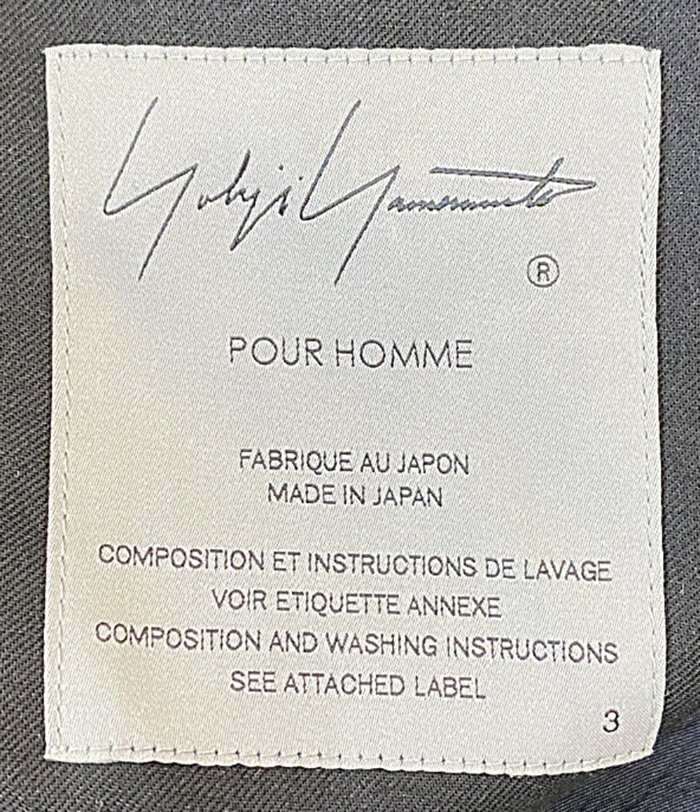 YOHJI YAMAMOTO POUR HOMME コート NYLON TWILL NAVY ASYMMETRY COAT 24AW HO-C13-606 メンズ SIZE 3 ヨウジヤマモトプールオム