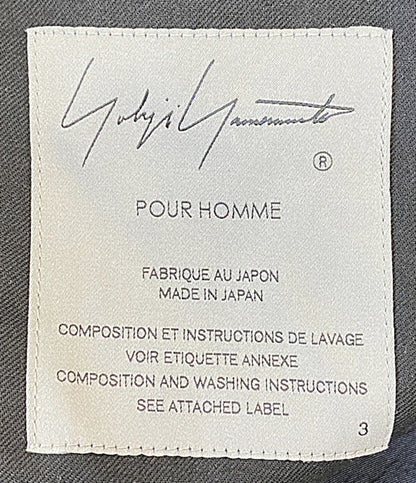 YOHJI YAMAMOTO POUR HOMME コート NYLON TWILL NAVY ASYMMETRY COAT 24AW HO-C13-606 メンズ SIZE 3 ヨウジヤマモトプールオム