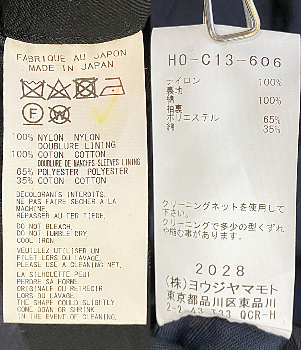 YOHJI YAMAMOTO POUR HOMME コート NYLON TWILL NAVY ASYMMETRY COAT 24AW HO-C13-606 メンズ SIZE 3 ヨウジヤマモトプールオム