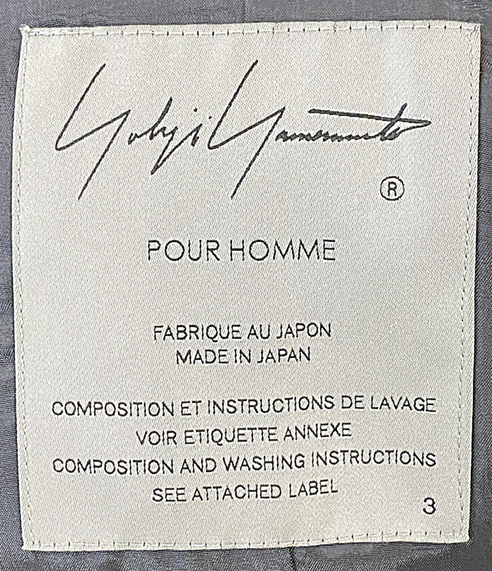 YOHJI YAMAMOTO POUR HOMME コート DUNGAREE JQ BLACK LONG JACKET 24AW HO-J47-006 メンズ SIZE 3 ヨウジヤマモトプールオム