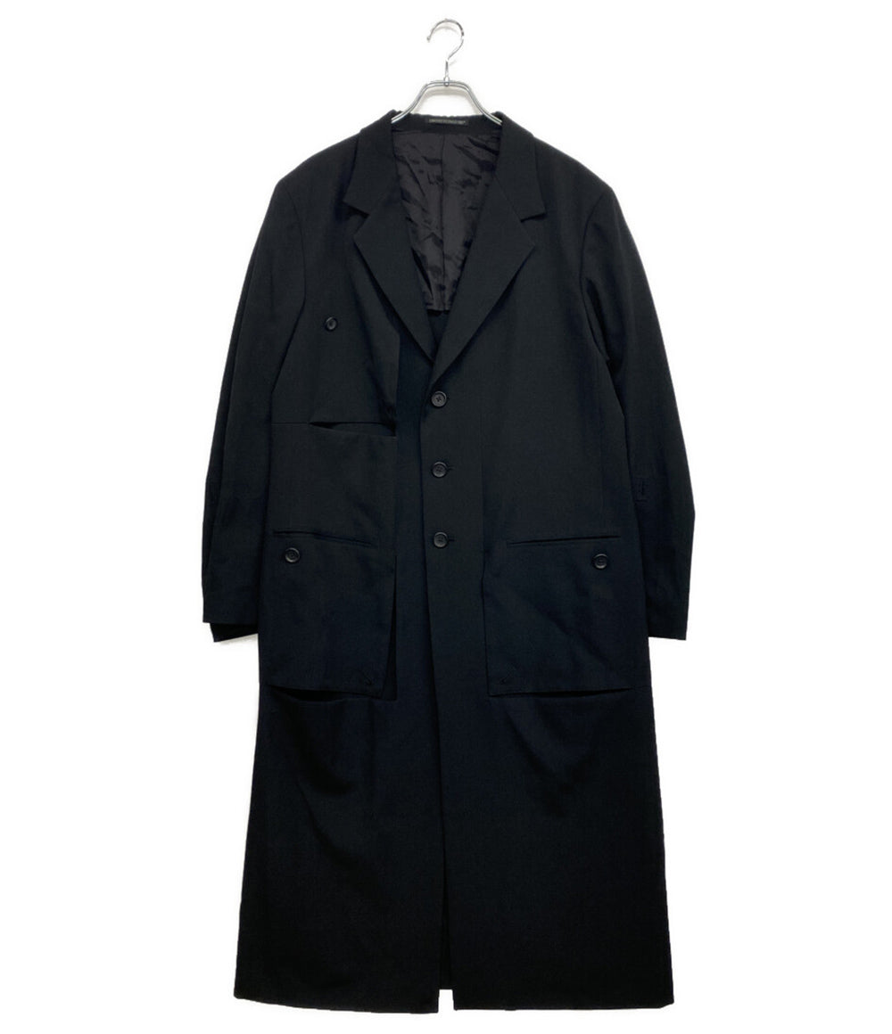 定価 12万円 美品 ヨウジヤマモト コート YOHJI YAMAMOTO POUR HOMME コート WOOL GABARDINE LONG JACKET 25SS