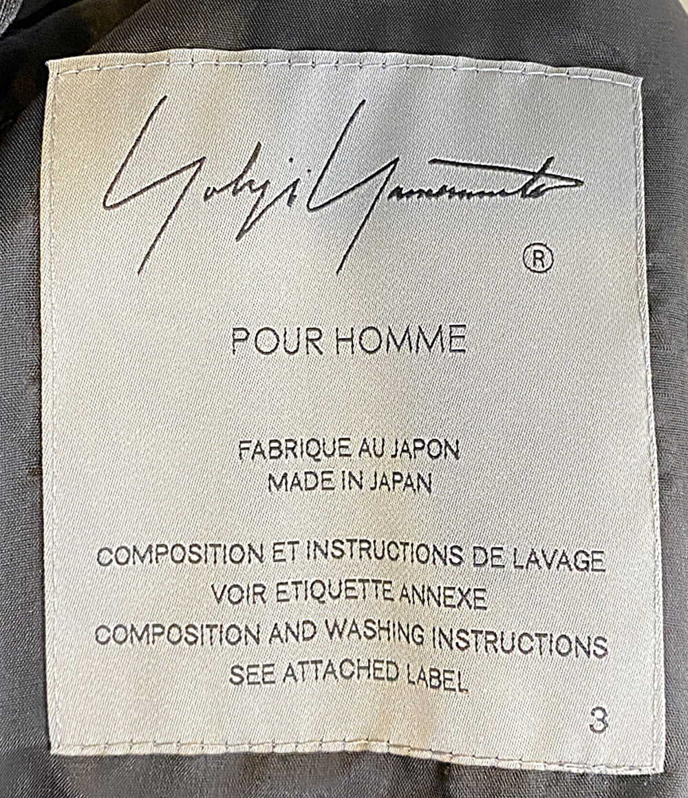 YOHJI YAMAMOTO POUR HOMME コート WOOL GABARDINE LONG JACKET 25SS HP-J49-100 メンズ SIZE 3 ヨウジヤマモトプールオム