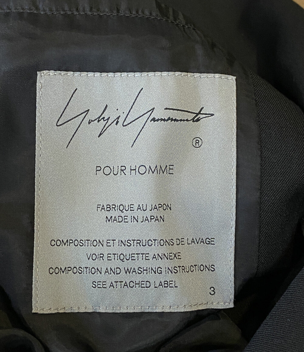 YOHJI YAMAMOTO POUR HOMME ジャケット WOOL GABARDINE BACK OPENING JACKET HP-J41-100 メンズ SIZE 3 ヨウジヤマモトプールオム