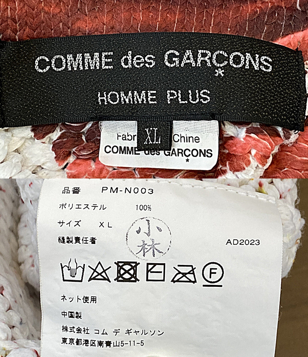 COMME des GARCONS HOMME PLUS ポロシャツ トロンプルイユ 転写ローゲージ ポリニット 24SS PM-N003 メンズ SIZE XL コムデギャルソンオムプリュス
