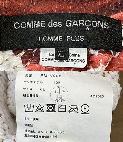COMME des GARCONS HOMME PLUS ポロシャツ トロンプルイユ 転写ローゲージ ポリニット 24SS PM-N003 メンズ SIZE XL コムデギャルソンオムプリュス