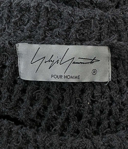 YOHJI YAMAMOTO POUR HOMME ニット DAMAGE PROCESSED GARTER ROUND NECK メンズ SIZE 3 ヨウジヤマモトプールオム