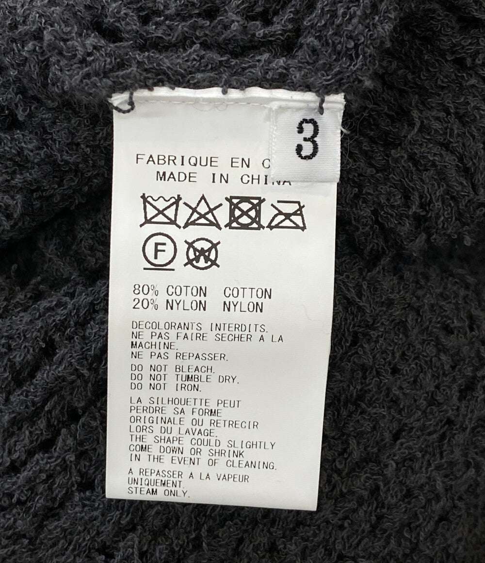 YOHJI YAMAMOTO POUR HOMME ニット DAMAGE PROCESSED GARTER ROUND NECK メンズ SIZE 3 ヨウジヤマモトプールオム