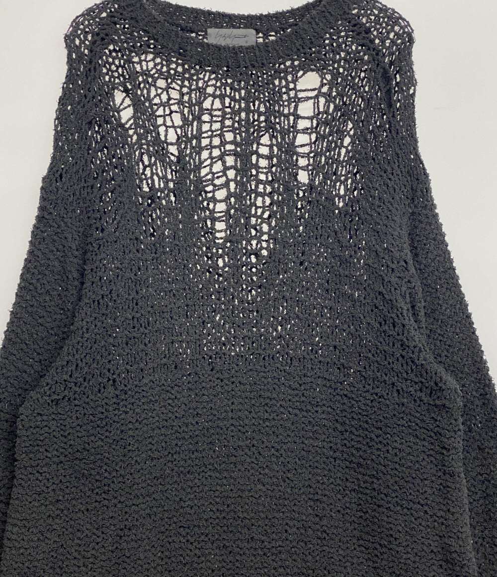 YOHJI YAMAMOTO POUR HOMME ニット DAMAGE PROCESSED GARTER ROUND NECK メンズ SIZE 3 ヨウジヤマモトプールオム