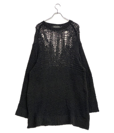 YOHJI YAMAMOTO POUR HOMME ニット DAMAGE PROCESSED GARTER ROUND NECK メンズ SIZE 3 ヨウジヤマモトプールオム