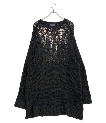 YOHJI YAMAMOTO POUR HOMME ニット DAMAGE PROCESSED GARTER ROUND NECK メンズ SIZE 3 ヨウジヤマモトプールオム