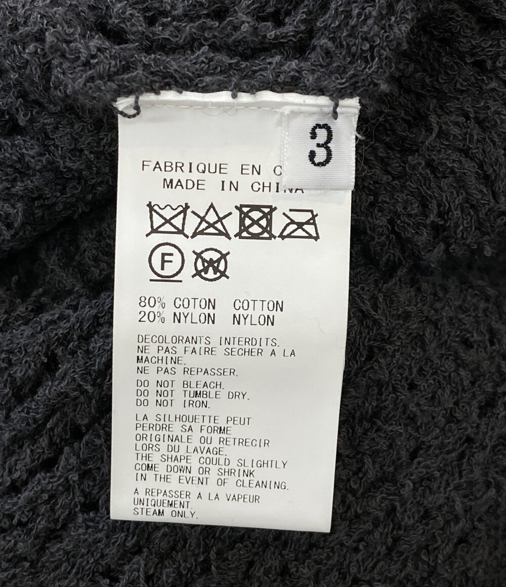 YOHJI YAMAMOTO POUR HOMME ニット DAMAGE PROCESSED GARTER ROUND NECK メンズ SIZE 3 ヨウジヤマモトプールオム