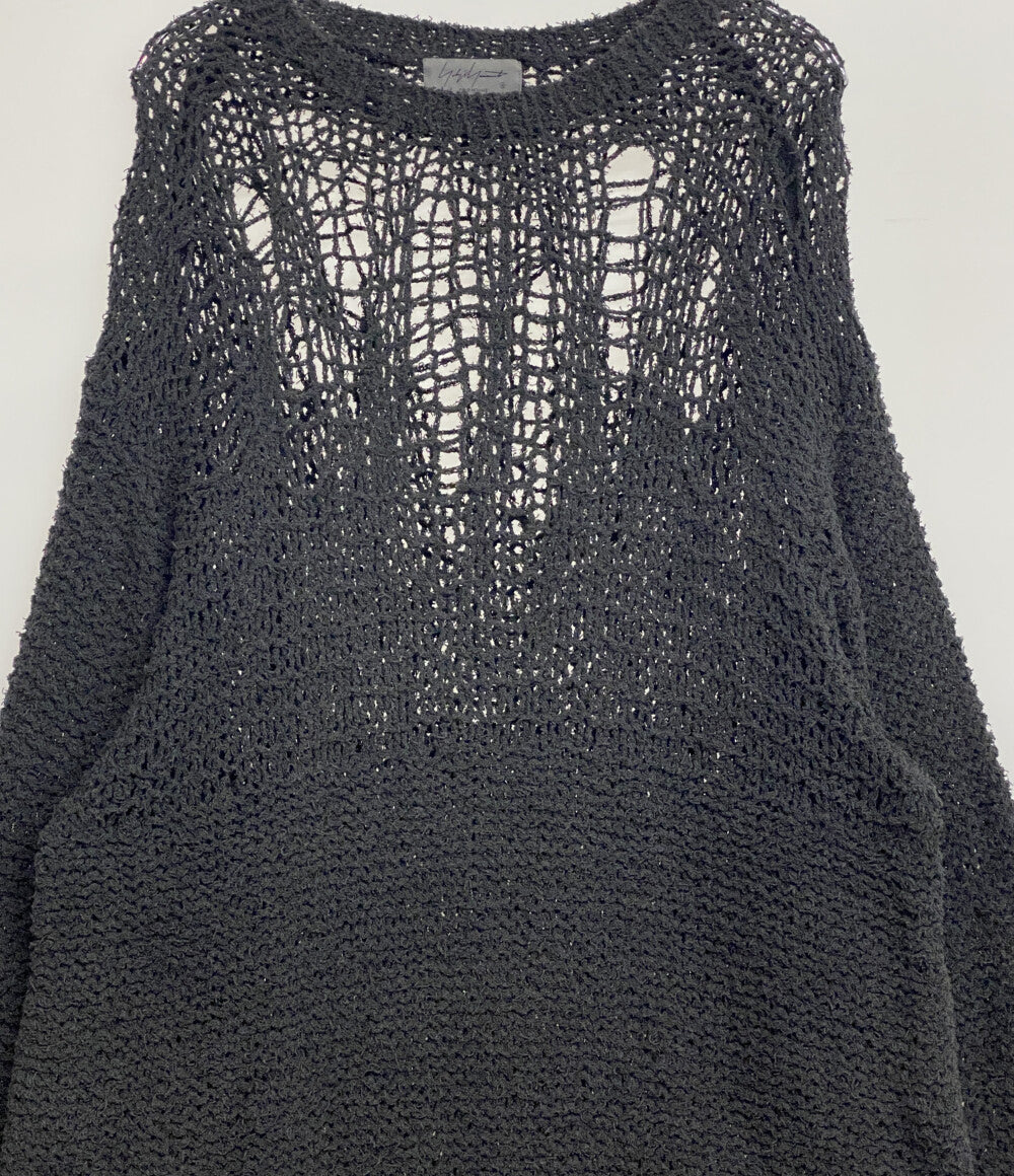 YOHJI YAMAMOTO POUR HOMME ニット DAMAGE PROCESSED GARTER ROUND NECK メンズ SIZE 3 ヨウジヤマモトプールオム