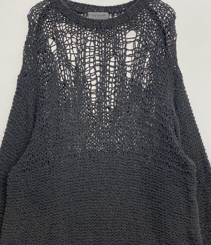 YOHJI YAMAMOTO POUR HOMME ニット DAMAGE PROCESSED GARTER ROUND NECK メンズ SIZE 3 ヨウジヤマモトプールオム