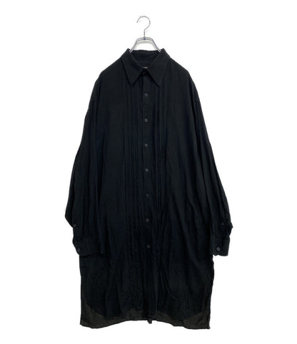 YOHJI YAMAMOTO POUR HOMME 長袖シャツ CELLULOSE LOAN F TUCKED BLOUSE 24AW H0-B33-204 メンズ SIZE 3 ヨウジヤマモトプールオム