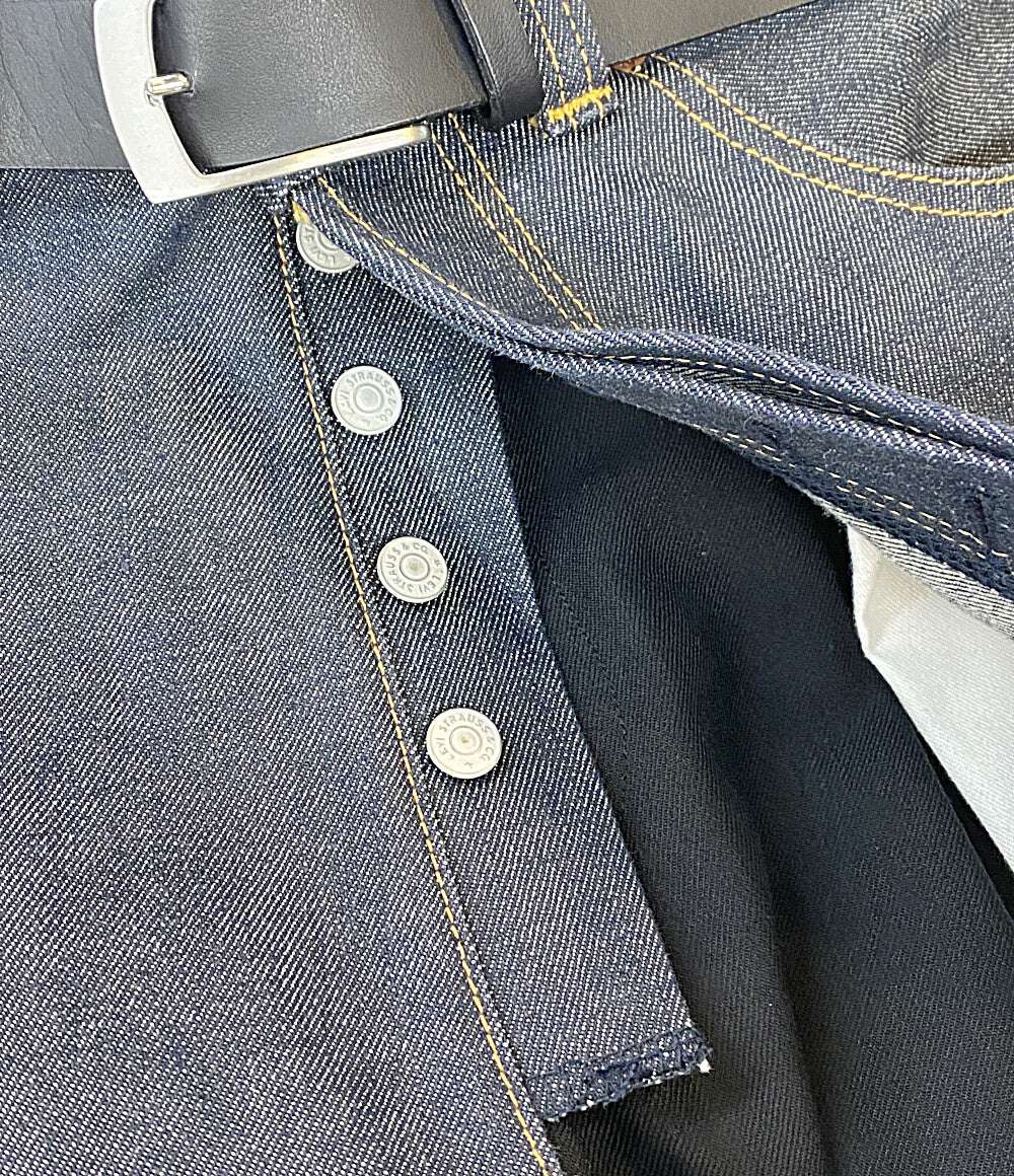 美品 JUNYA WATANABE COMME des GARCONS ベルテッドラップデニムパンツ 24AW JN-P102 レディース SIZE XS ジュンヤワタナベコムデギャルソン