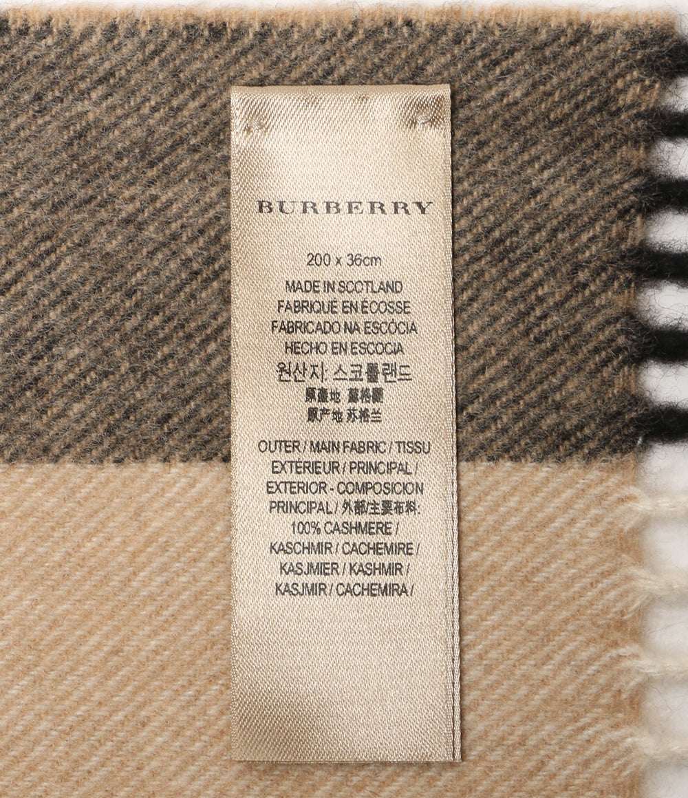 美品 BURBERRY ノバチェック カシミヤマフラー レディース バーバリー