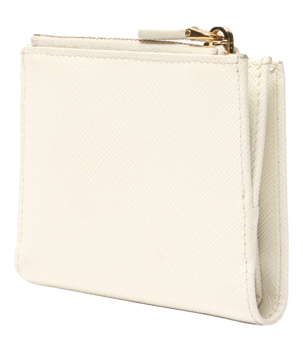 【美品】 PRADA Wホック　オーストリッチホワイト レザー 二つ折り財布 希少！限定！すぐ届く！PRADA オーストリッチ 折りたたみ財布 (PRADA
