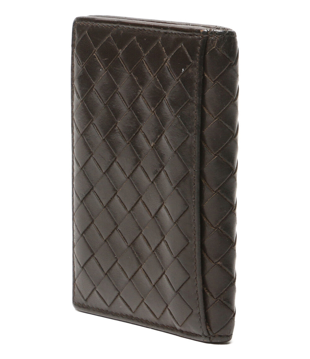 良品◇現行 ボッテガヴェネタ イントレチャート ケース ブラウン BOTTEGA VENETA イントレチャートカードケース ブラウン レディース