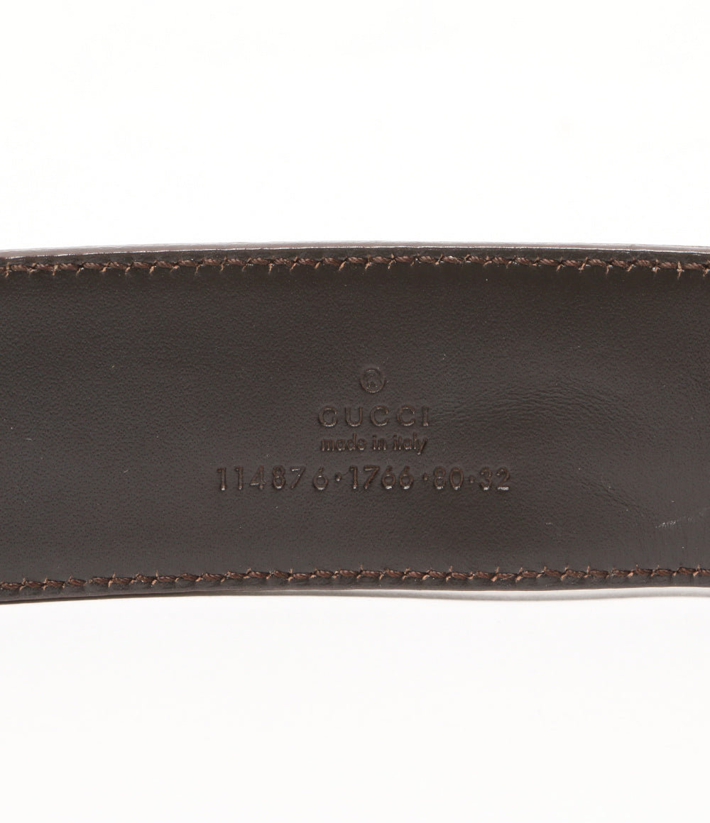 GUCCI GG柄レザーベルト メンズ グッチ