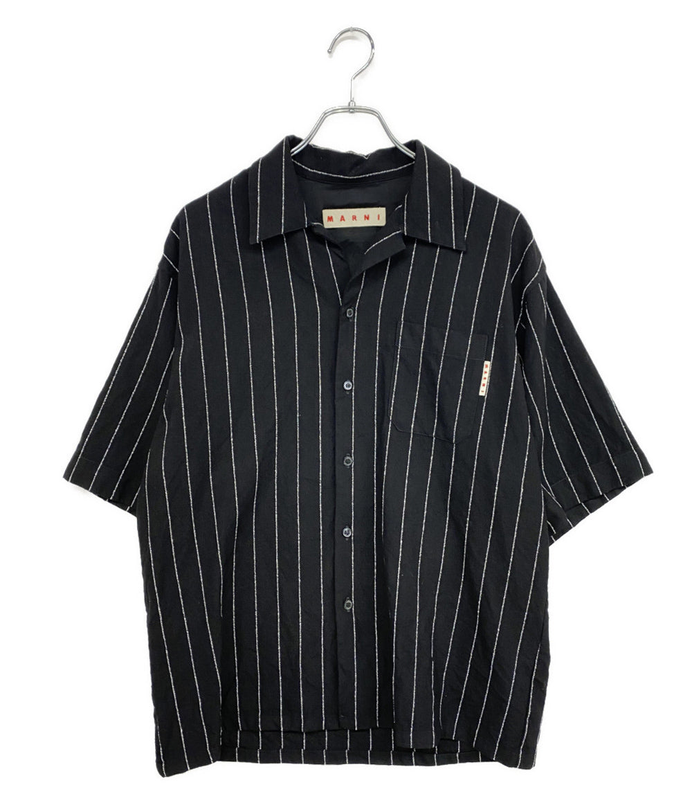 HGB-Q312/美品 22SS MARNI スキッパーシャツ ギャザー 38 MARNI 半袖オープンカラーシャツ 22SS CUMU0213U0 メンズ SIZE 48