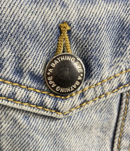 美品 A BATHING APE デニムジャケット HEXAGRAMASER DESTROY DENIM JACKET メンズ SIZE L アベイシングエイプ