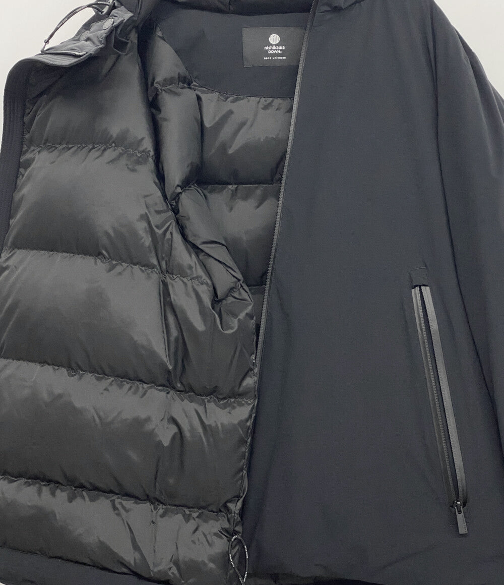 nano universe ダウンジャケット 西川ダウン スポーティーフードダウン メンズ SIZE L ナノユニバース