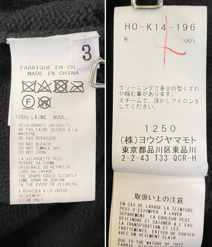 YOHJI YAMAMOTO POUR HOMME ニット CHINA BUTTON HENRY NECK KNIT 24AW メンズ SIZE 3 ヨウジヤマモトプールオム