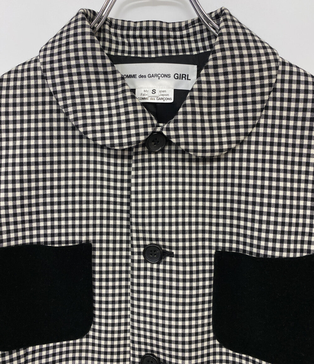 COMME des GARCONS GIRL 丸襟ベロアポケットジャケット 24AW NN-J006 レディース SIZE S コムデギャルソンガール