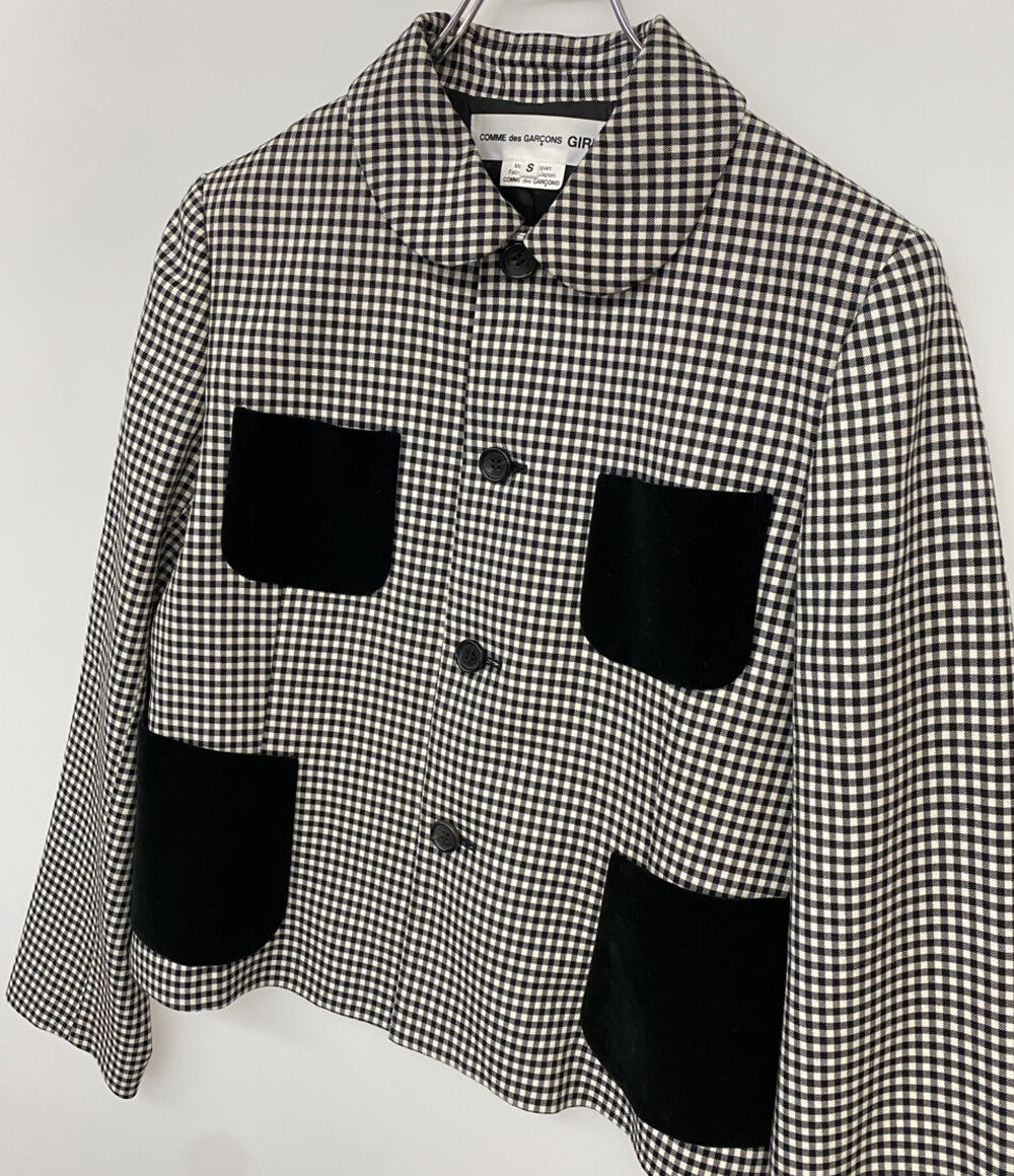 COMME des GARCONS GIRL 丸襟ベロアポケットジャケット 24AW NN-J006 レディース SIZE S コムデギャルソンガール