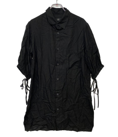 Y's 半袖シャツ CELLULOSE VIYELLA FRONT TUCKED BLOUSE 24SS レディース SIZE 2 ワイズ