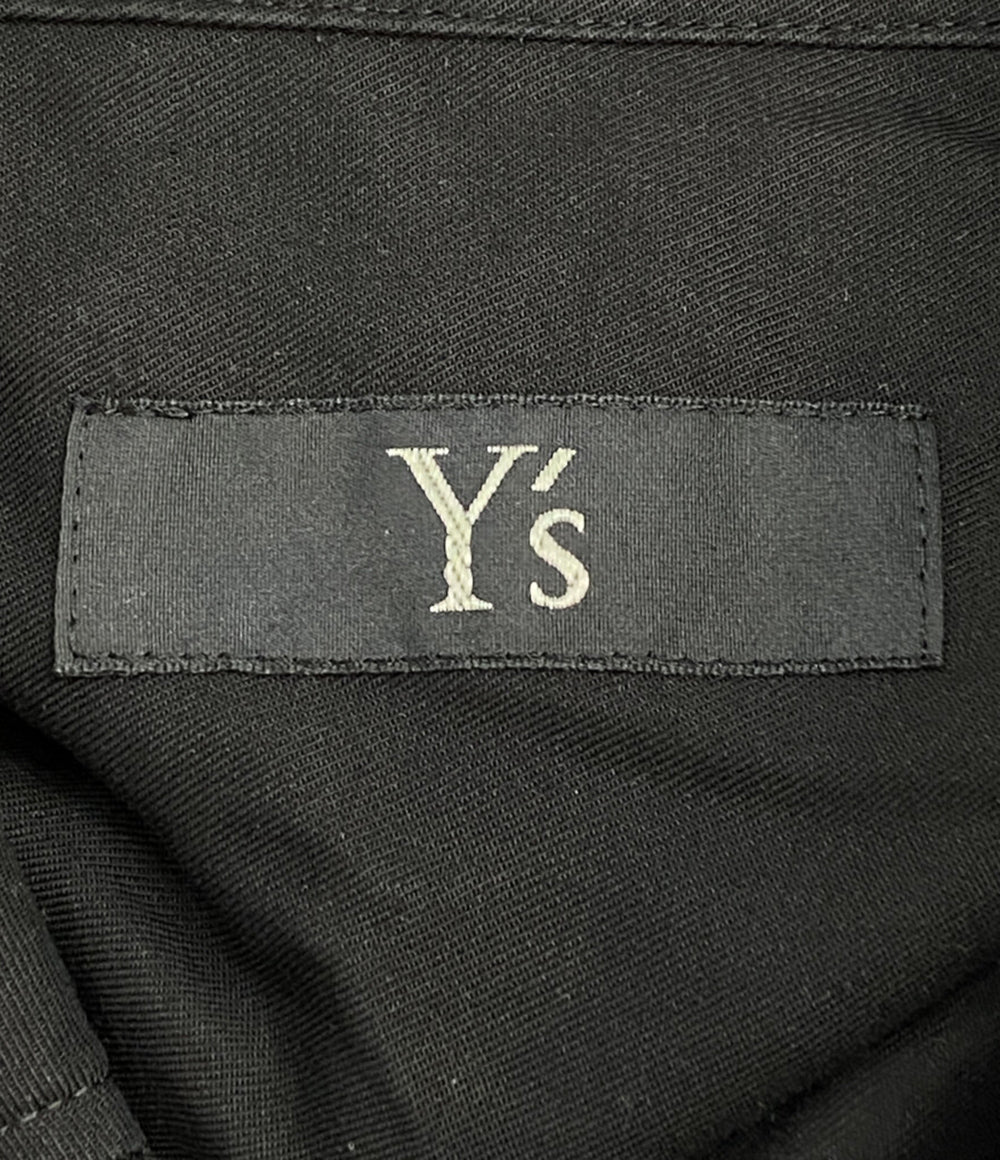 Y's 半袖シャツ CELLULOSE VIYELLA FRONT TUCKED BLOUSE 24SS レディース SIZE 2 ワイズ