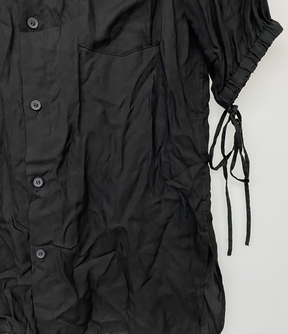 Y's 半袖シャツ CELLULOSE VIYELLA FRONT TUCKED BLOUSE 24SS レディース SIZE 2 ワイズ
