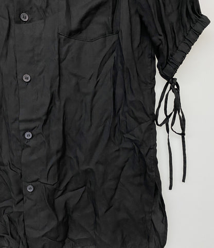 Y's 半袖シャツ CELLULOSE VIYELLA FRONT TUCKED BLOUSE 24SS レディース SIZE 2 ワイズ