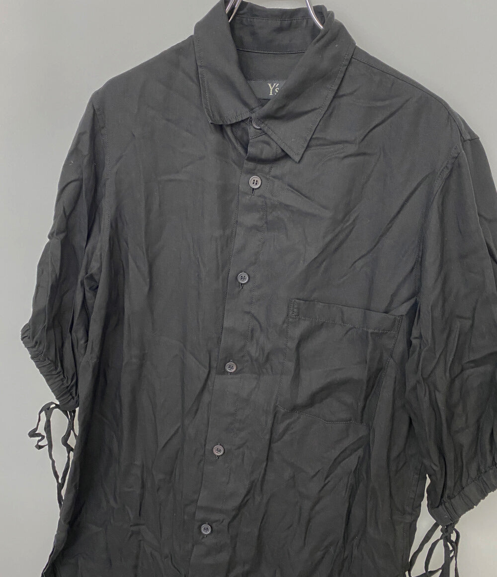 Y's 半袖シャツ CELLULOSE VIYELLA FRONT TUCKED BLOUSE 24SS
