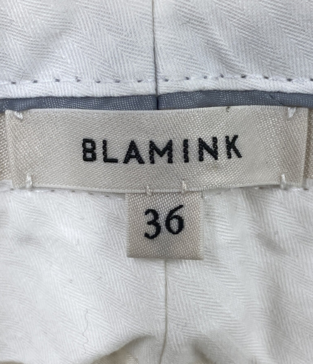 BLAMINK シルクリネンバックギャザーストレートパンツ レディース SIZE 36 ブラミンク