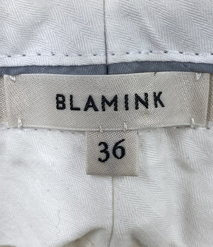 BLAMINK シルクリネンバックギャザーストレートパンツ レディース SIZE 36 ブラミンク
