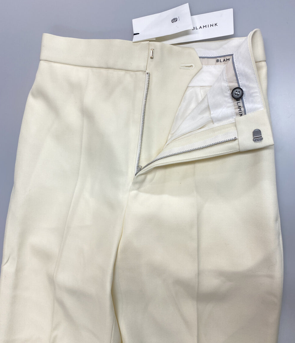 BLAMINK シルクリネンバックギャザーストレートパンツ レディース SIZE 36 ブラミンク