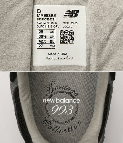 new balance スニーカー MR993BK メンズ SIZE 27cm ニューバランス