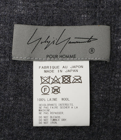 YOHJI YAMAMOTO POUR HOMME 斜めストライプ ウールマフラー 24AW H0-L01-167 メンズ ヨウジヤマモトプールオム